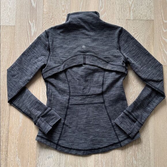 lululemon Define Jacket Luon Jacquard Black/Grey Sz6 - Picture 6 of 10